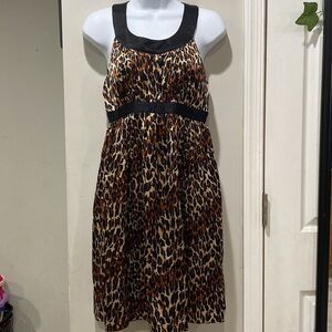 Y2K Vintage Betsey Johnson Baby Doll Silk Leopard Dress Size 4